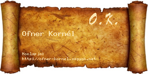 Ofner Kornél névjegykártya